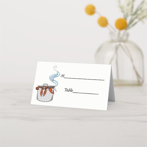 Funny Lobster in a Pot Place Card