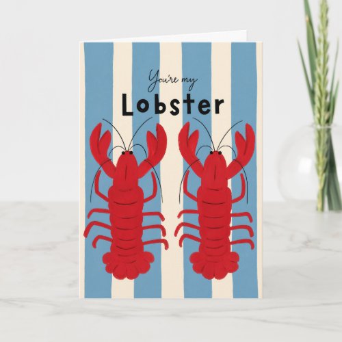 Funny Lobster Love Cute Coastal Romance Nautical Card