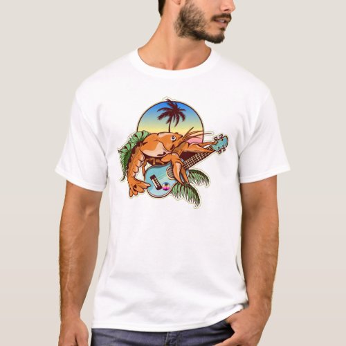 funny lobster playing a ukulele T_Shirt