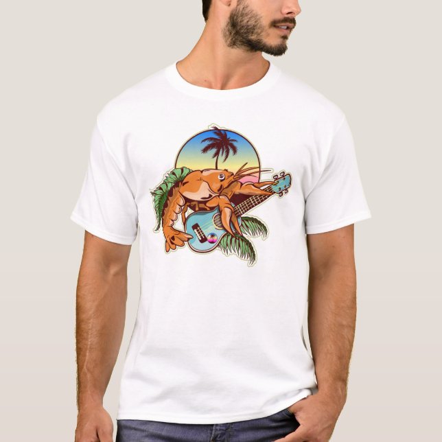 funny lobster playing a ukulele T-Shirt (Front)