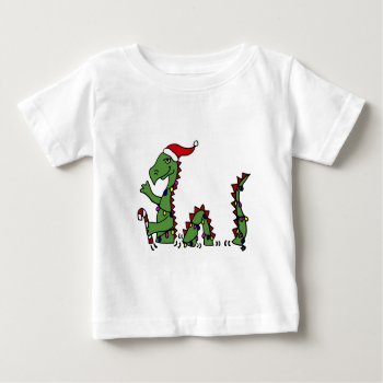Funny Loch Ness Monster In Santa Hat Christmas Baby T-shirt by patcallum at Zazzle