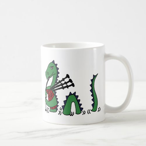 Funny Loch Ness Monster Playing Bagpipes Coffee Mug