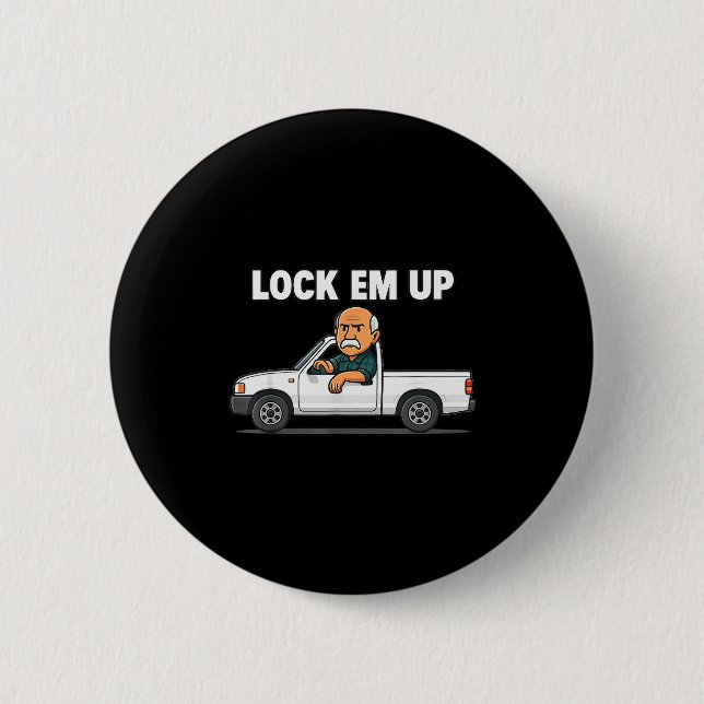 Funny Lock Em Up Private Property  Button (Front)