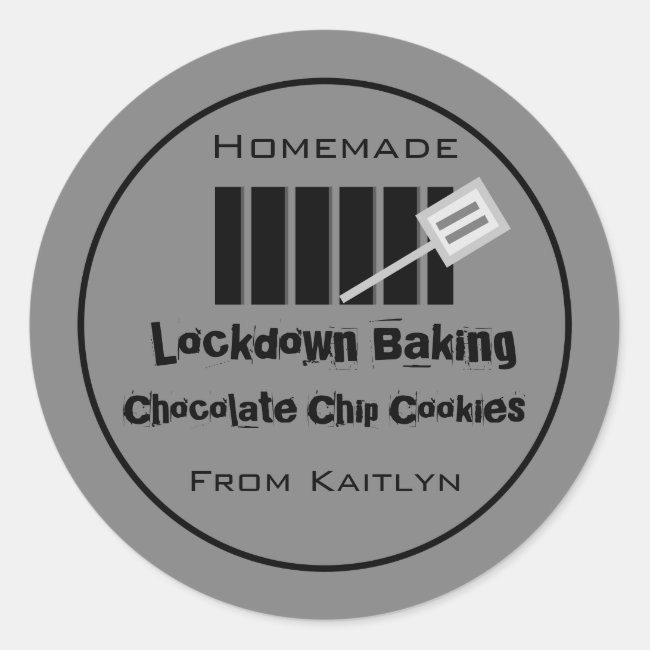 Funny Lockdown Baking Label Personalized Your Name