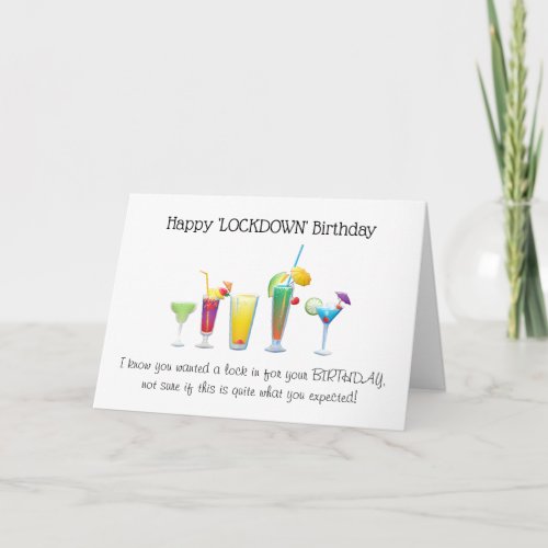 Funny Lockdown Cocktails Birthday Card