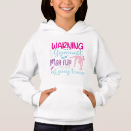 Funny logo gymnast girl pink blue might flip cute  hoodie