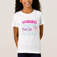Funny logo gymnast girl pink blue might flip cute