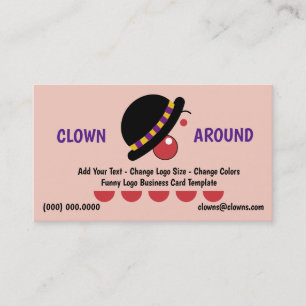 Funny Logos Clown Comedy Business Card