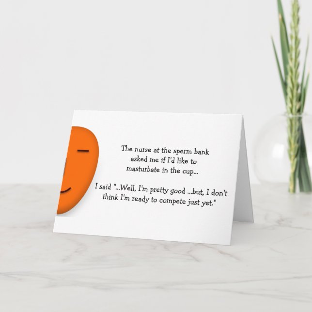 Funny LOL Sperm Bank Competition Nurse Joke Humor Card (Front)