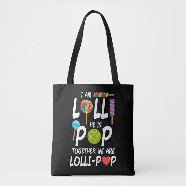 Funny Lolli and Pop Grandparents Nickname Gift Tote Bag | Zazzle