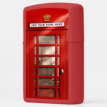 Funny London British Red Phone Booth Zippo Lighter by EnglishTeePot at Zazzle