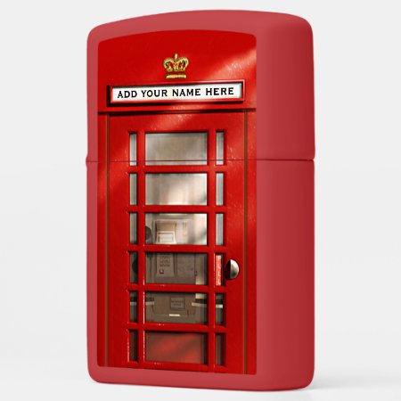 Funny London British Red Phone Booth Zippo Lighter