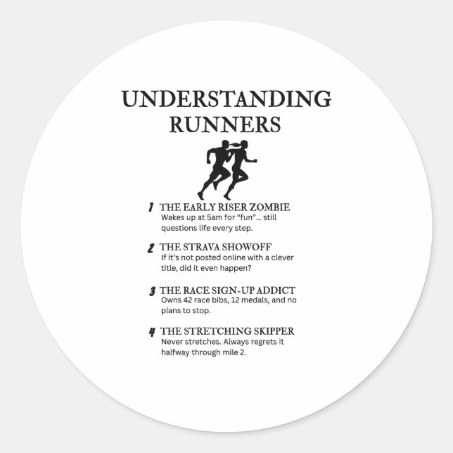 Funny Long-Distance Life Humor Classic Round Sticker (Front)