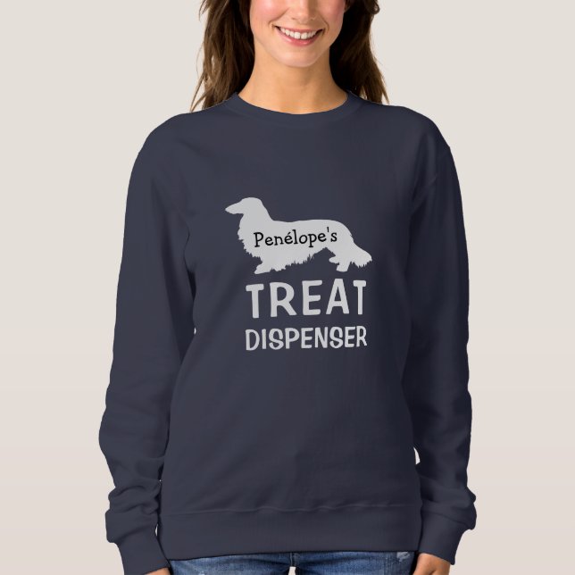Funny Long Hair Dachshund's Human Personalized   Sweatshirt (Front)