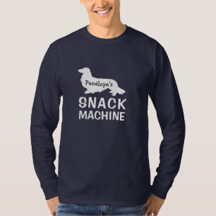 Funny Long Hair Dachshund's SNACK MACHINE T-Shirt