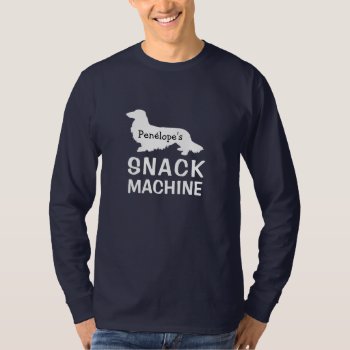 Funny Long Hair Dachshund's Snack Machine T-shirt by Smoothe1 at Zazzle