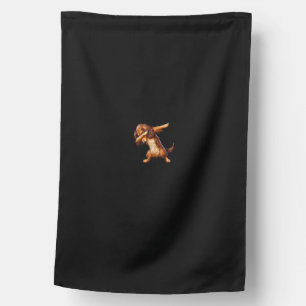 Funny Long Haired Dachshund Doxie Dabbing Dog Men  House Flag