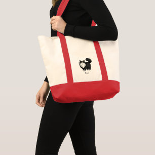 Funny Long Haired Tuxedo  Cat Personalized Tote Bag
