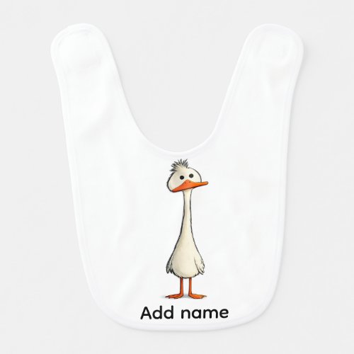 Funny Long Neck Duck Baby Bib