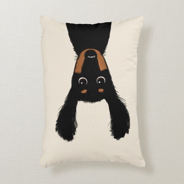 Funny Longhaired Dachshund | Wiener Dog Lover's Accent Pillow (Front(Vertical))