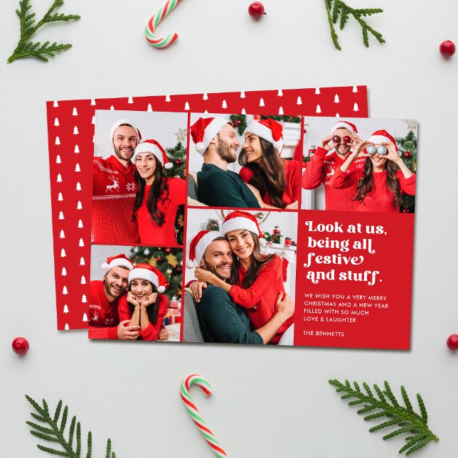 Funny Look at Us 5 Photo Collage Christmas Holiday (Creator Uploaded)