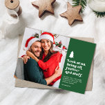 Funny Look at Us Being Festive Christmas Photo Holiday Card<br><div class="desc">This funny holiday photo card features retro style typography reading, "Look at us, being all festive and stuff." A little white Christmas tree adds that special festive touch. Don those Santa hats, reindeer antlers, ugly sweaters, or other obvious Christmas attire and accessories. Then snap some photos. Upload your favorite, and,...</div>