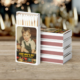 Funny Look Who’s 50 Birthday Keepsake Favor Matchboxes