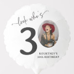 Funny 'Look Who's 30' Stylish 30th Birthday Balloon<br><div class="desc">Are you ready to make your 30th birthday unforgettable? Our Look Who's Milestone Custom Photo Balloons will elevate your celebration in the most unique way! Instead of the usual 'Look who's 30' slogan, we'll replace the zero with a photo of the birthday star's face. Add their name and you're all...</div>