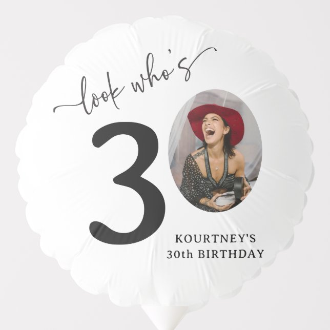 Funny 'Look Who's 30' Stylish 30th Birthday Balloon (Front)
