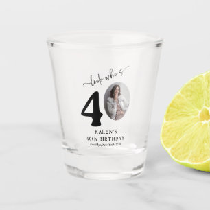 Funny 'Look Who's 40' Stylish 40th Birthday Shot Glass