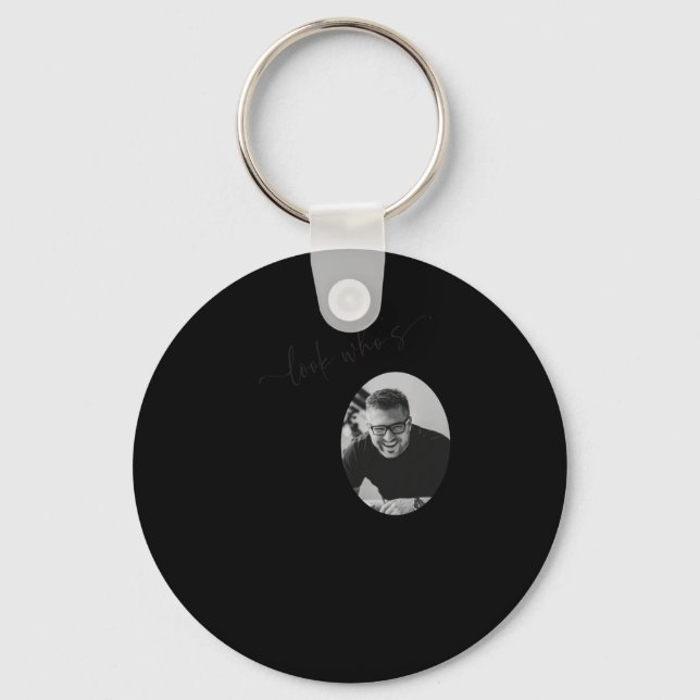Funny Look Whos 50 Stylish 50th Birthday  Keychain (Front)