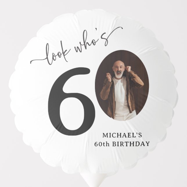 Funny 'Look Who's 60' Stylish 60th Birthday Balloon (Front)