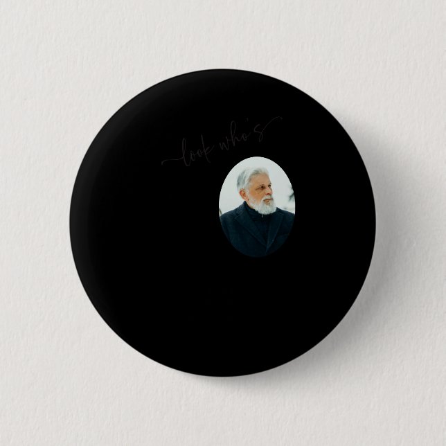 Funny Look Whos 80 Stylish 80th Birthday  Button (Front)