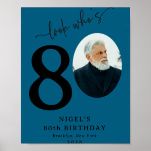 Funny Look Whos 80 Stylish 80th Birthday Poster