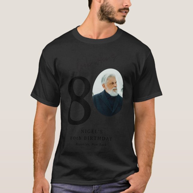 Funny Look Whos 80 Stylish 80th Birthday  T-Shirt (Front)