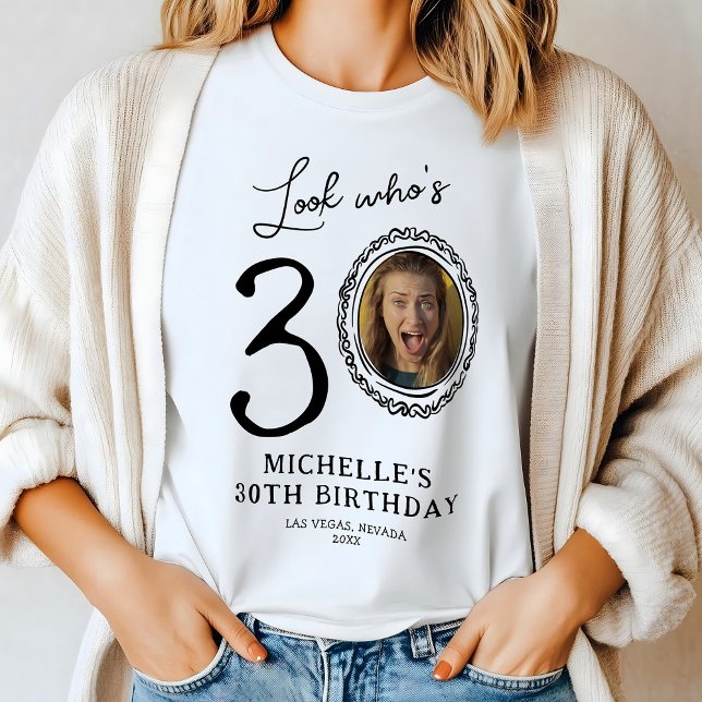 Funny Look Who's Thirty Photo 30th Birthday Tri-Blend Shirt (Creator Uploaded)