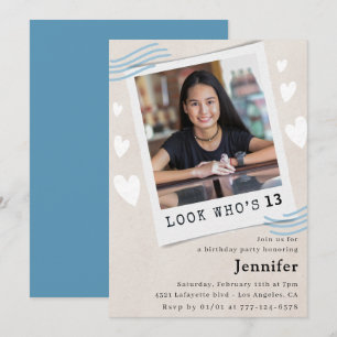 Funny Look who's turning 13th birthday invitations