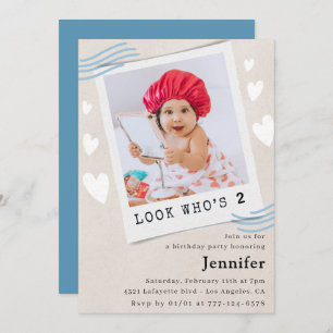 Funny Look who's turning 2nd birthday invitations