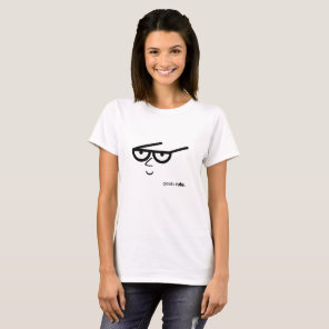 Funny-looking Face with Eyeglasses "Geeks Rule" T-Shirt
