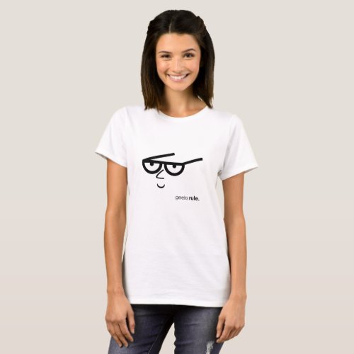 Funny_looking Face with Eyeglasses Geeks Rule T_Shirt