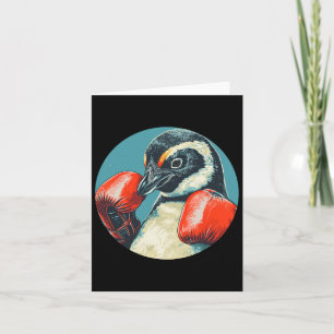 Funny Looking Penguin With Boxing Gloves Costume  Card