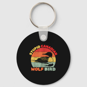 Funny Loon Bird Humor Stud Canadian Wolf Bird  Keychain