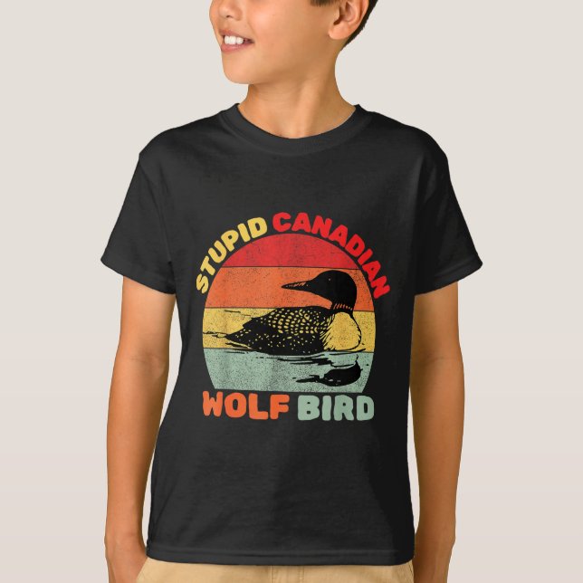 Funny Loon Bird Humor Stud Canadian Wolf Bird  T-Shirt (Front)
