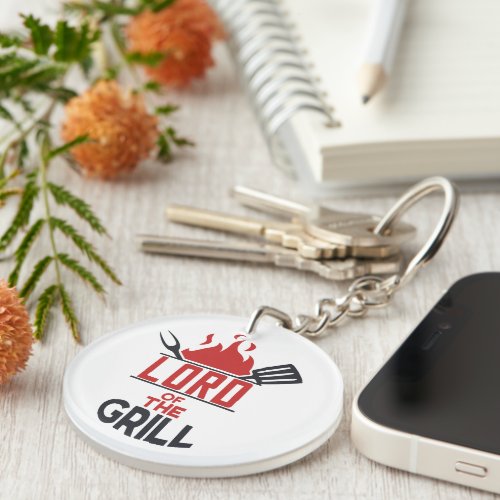 Funny Lord of the grill BBQ party gift Keychain