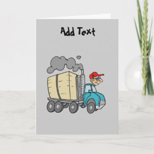 Funny Lorry Truck Driver cartoon personalized Card