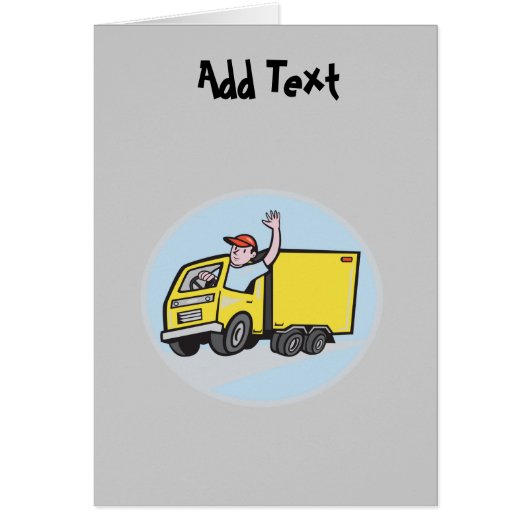 Funny Lorry Truck Driver cartoon personalized Cards (Front)