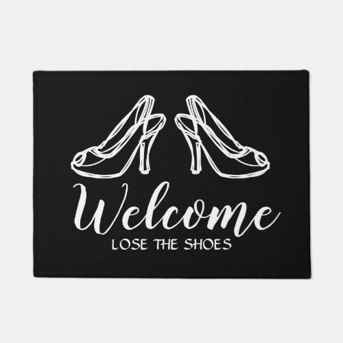 Funny lose the shoes custom black welcome doormat