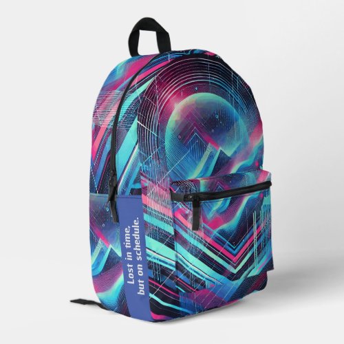 Funny Lost in time but on schedule Printed Backpack