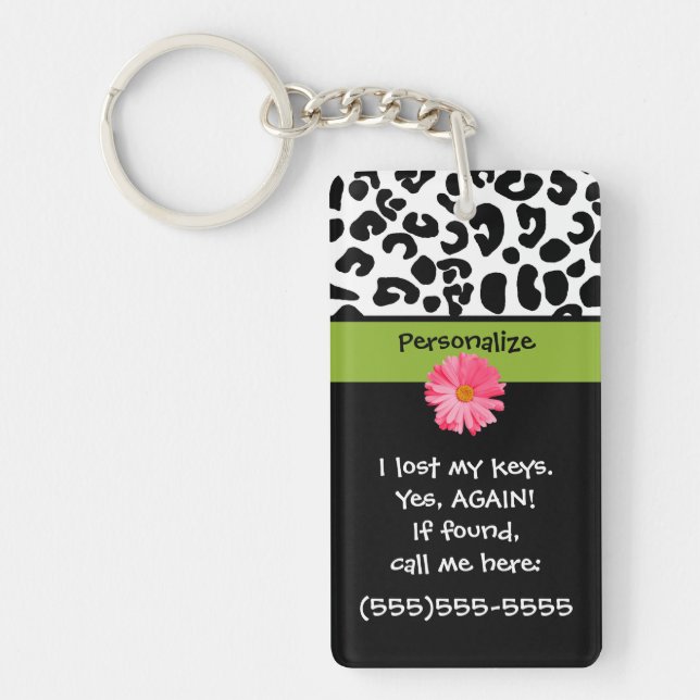Funny Lost Keys Leopard Print Keychain (Front)