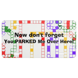 Funny Lost Parked Car Blocks Circles License Plate